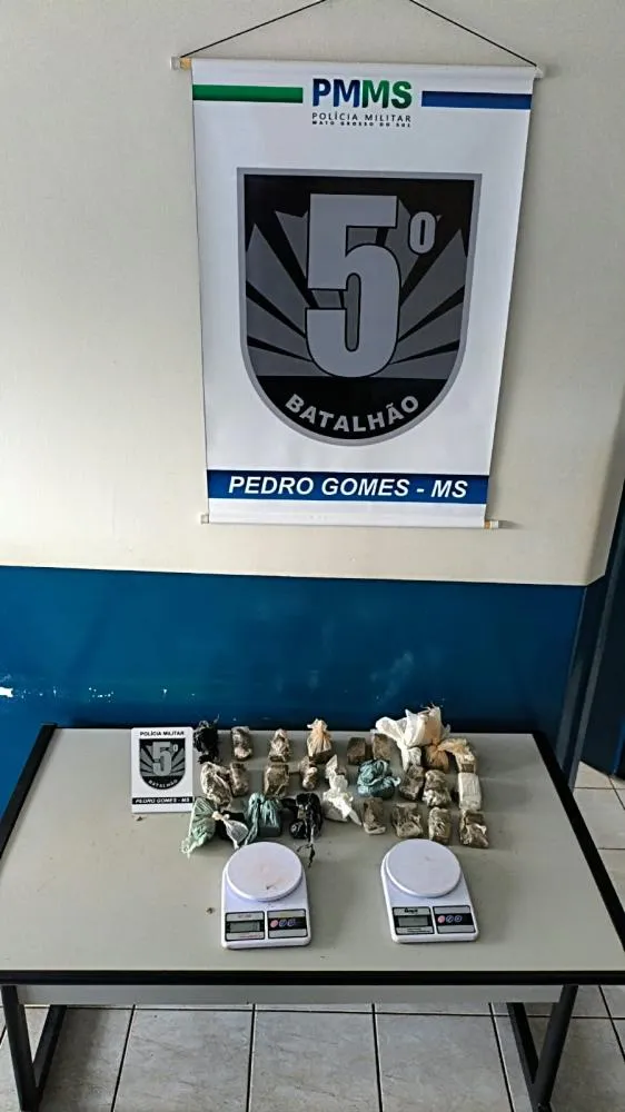 Polícia Militar apreende quase 2 kg de maconha escondidos em área de mata em Pedro Gomes